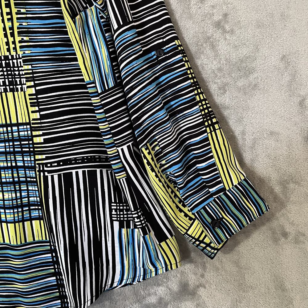 Relativity Button Front Blouse Patchwork Abstract… - image 6